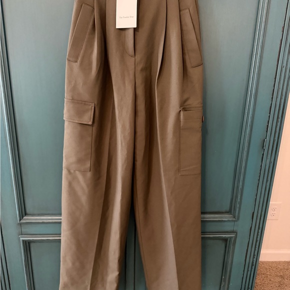 The Frankie Shop Khaki Wide Leg Cargo Pants - Picture 7 of 7